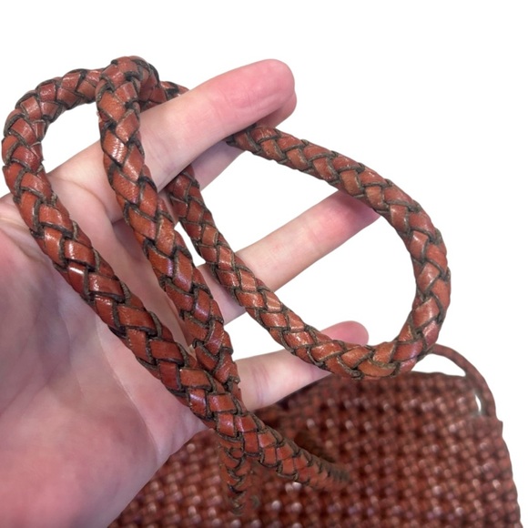 CEE KLEIN ACCESSORIES Leather Woven Boho Crossbody Purse In Copper Brown ✨EUC✨ - Picture 12 of 13